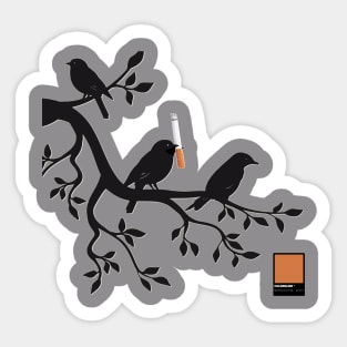 BIRD ORANGE - black full  by COLORBLIND WorldView Sticker